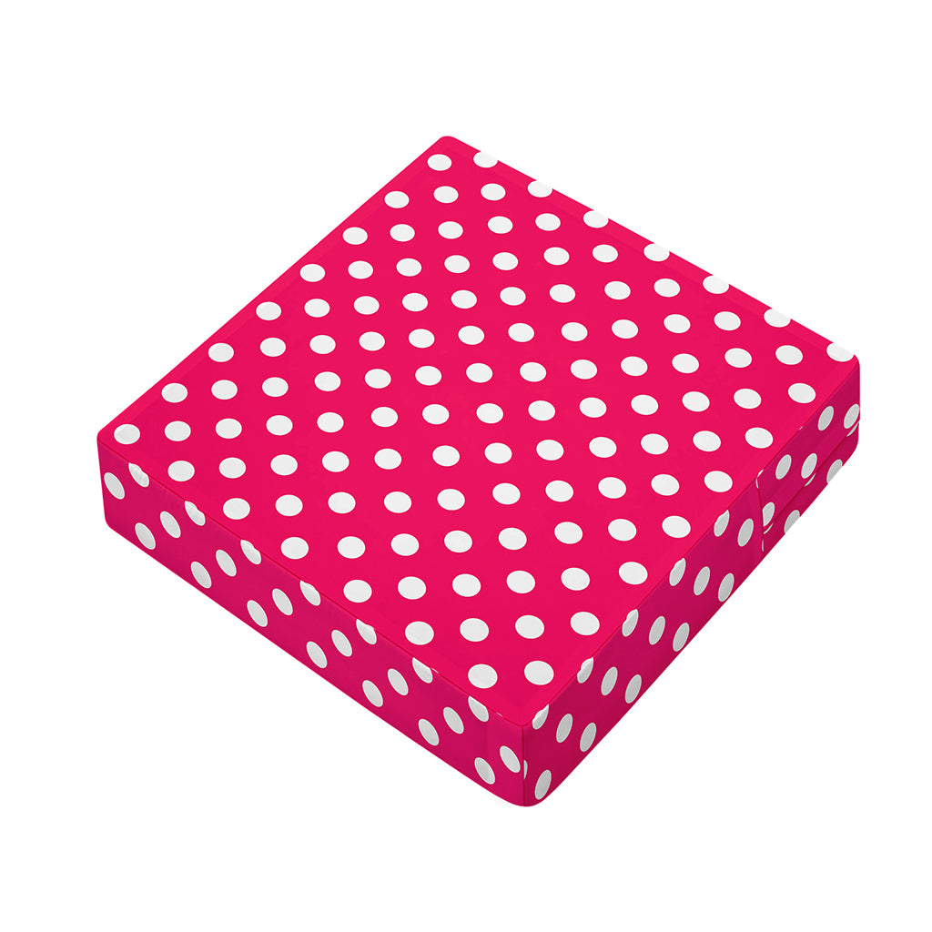 Hot Pink And White Polka Dot Print Outdoor Seat Cushion Cover