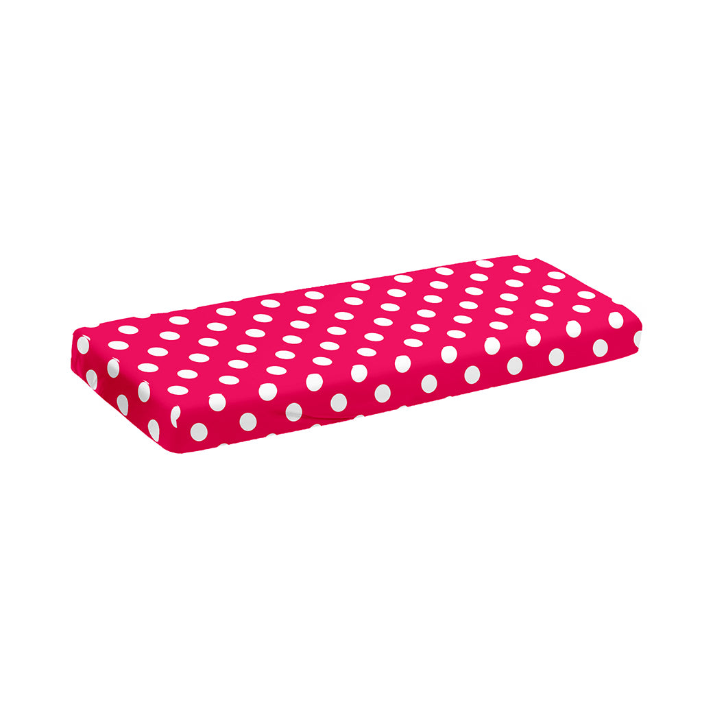 Hot Pink And White Polka Dot Print Piano Keyboard Cover