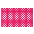 Hot Pink And White Polka Dot Print Polyester Doormat