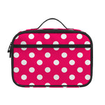 Hot Pink And White Polka Dot Print Portable Lunch Bag