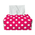 Hot Pink And White Polka Dot Print Rectangle Tissue Box Cover