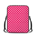 Hot Pink And White Polka Dot Print Rectangular Crossbody Bag