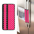 Hot Pink And White Polka Dot Print Refrigerator Handle Covers