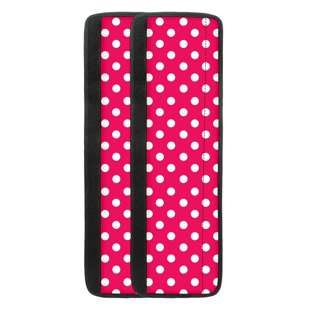 Hot Pink And White Polka Dot Print Refrigerator Handle Covers