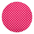 Hot Pink And White Polka Dot Print Round Blanket