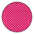 Hot Pink And White Polka Dot Print Round Floor Mat