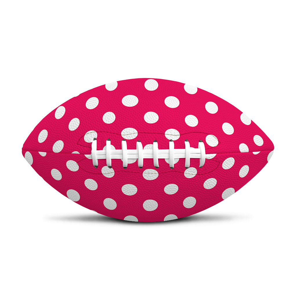 Hot Pink And White Polka Dot Print Rugby Ball
