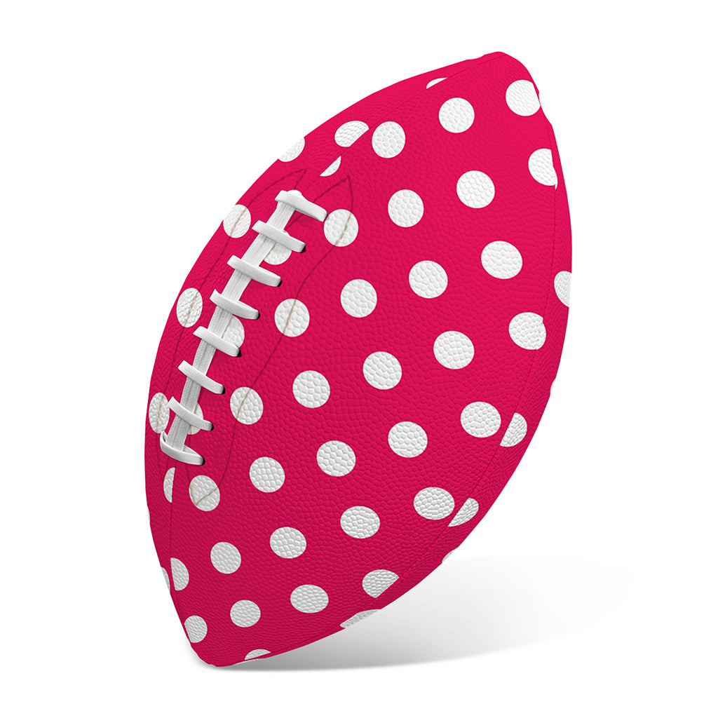 Hot Pink And White Polka Dot Print Rugby Ball
