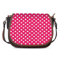 Hot Pink And White Polka Dot Print Saddle Bag