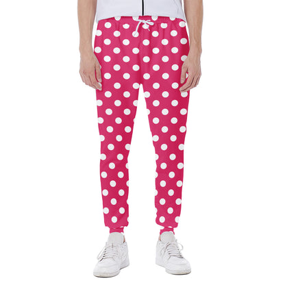 Hot Pink And White Polka Dot Print Scuba Joggers