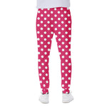 Hot Pink And White Polka Dot Print Scuba Joggers