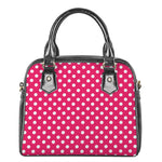 Hot Pink And White Polka Dot Print Shoulder Handbag