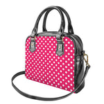 Hot Pink And White Polka Dot Print Shoulder Handbag