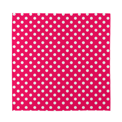 Hot Pink And White Polka Dot Print Silk Bandana
