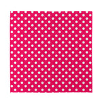 Hot Pink And White Polka Dot Print Silk Bandana