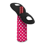 Hot Pink And White Polka Dot Print Single Neoprene Wine Tote