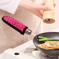 Hot Pink And White Polka Dot Print Skillet Handle Cover