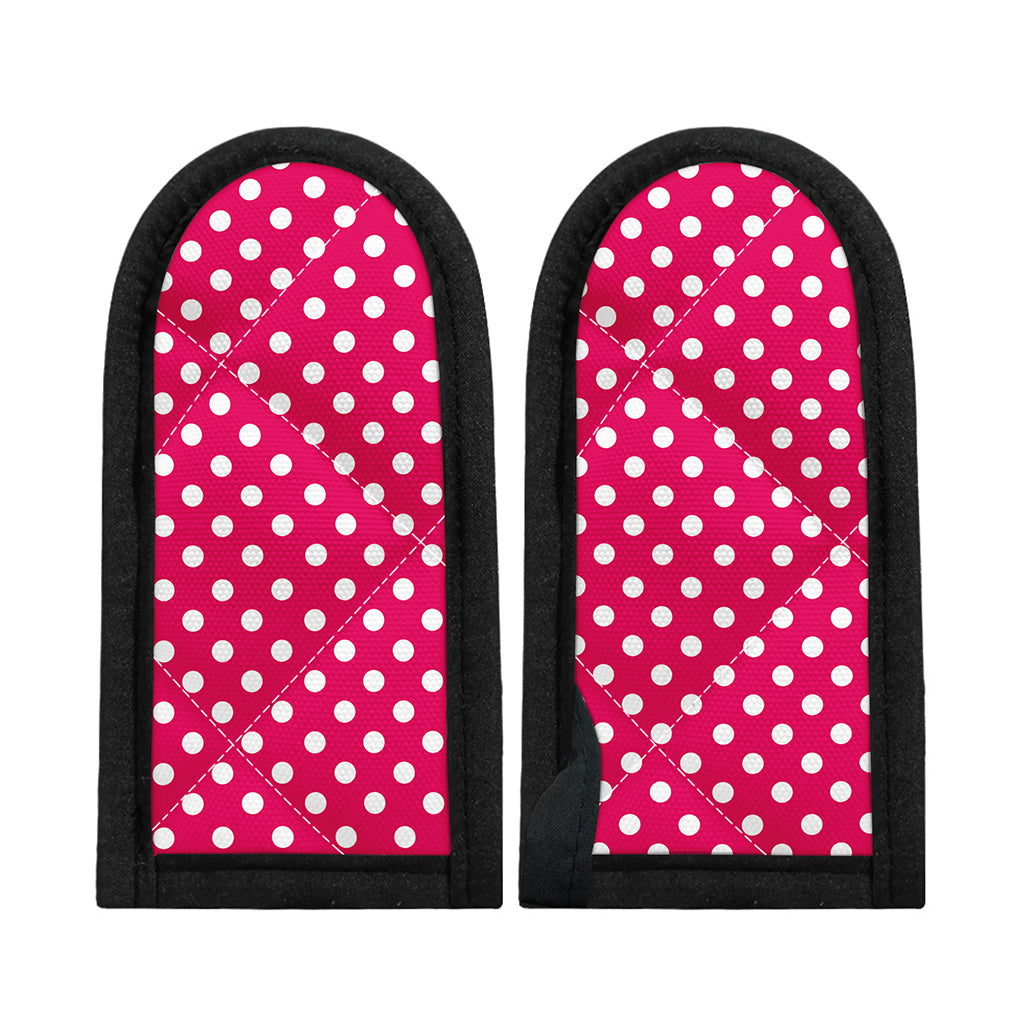 Hot Pink And White Polka Dot Print Skillet Handle Cover