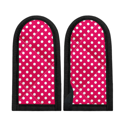 Hot Pink And White Polka Dot Print Skillet Handle Cover