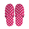 Hot Pink And White Polka Dot Print Slippers
