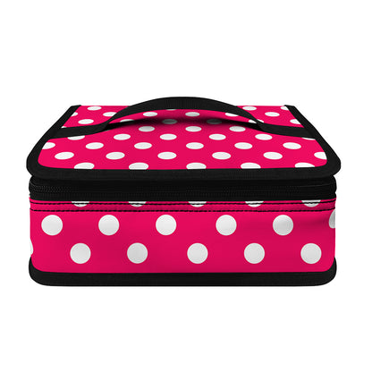 Hot Pink And White Polka Dot Print Small Lunch Bag