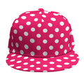 Hot Pink And White Polka Dot Print Snapback Cap