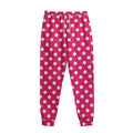 Hot Pink And White Polka Dot Print Sweatpants