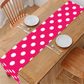 Hot Pink And White Polka Dot Print Table Runner