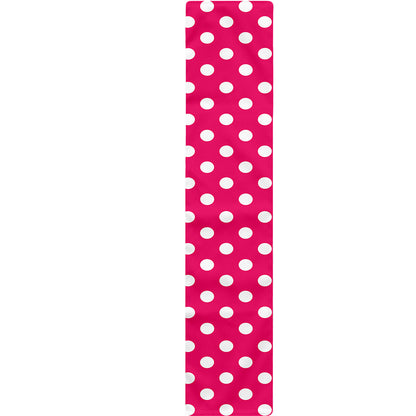 Hot Pink And White Polka Dot Print Table Runner