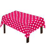Hot Pink And White Polka Dot Print Tablecloth
