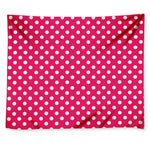 Hot Pink And White Polka Dot Print Tapestry