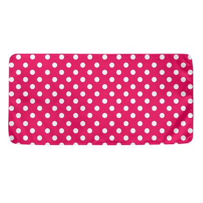 Hot Pink And White Polka Dot Print Towel