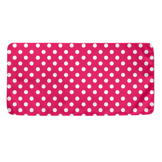Hot Pink And White Polka Dot Print Towel