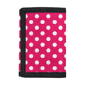 Hot Pink And White Polka Dot Print Trifold Wallet