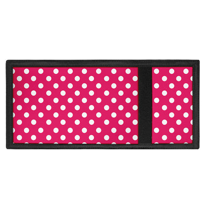 Hot Pink And White Polka Dot Print Trifold Wallet