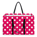Hot Pink And White Polka Dot Print Utility Tote Bag