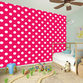 Hot Pink And White Polka Dot Print Wall Sticker