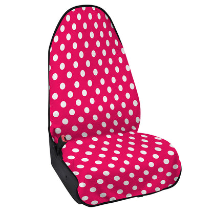 Hot Pink And White Polka Dot Print Waterproof Car Seat Cover