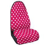 Hot Pink And White Polka Dot Print Waterproof Car Seat Cover