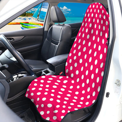 Hot Pink And White Polka Dot Print Waterproof Car Seat Cover