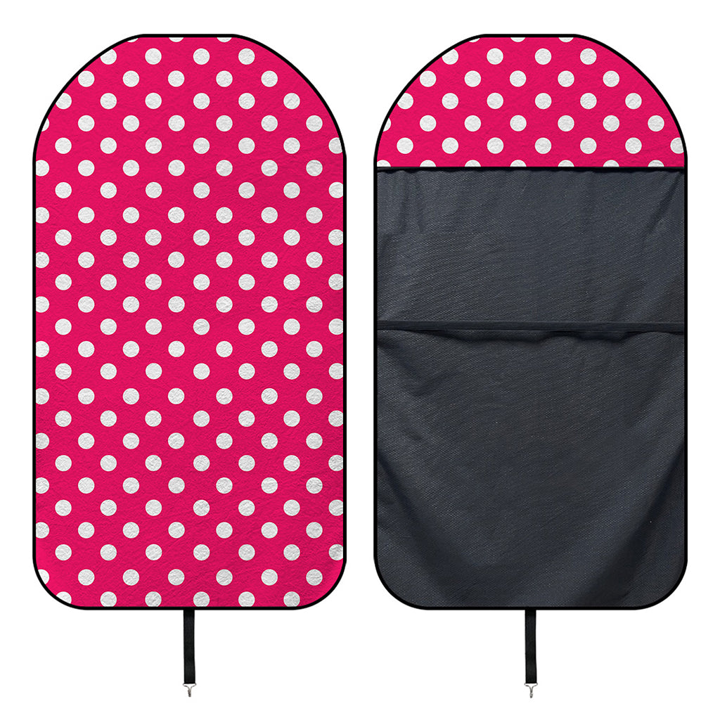 Hot Pink And White Polka Dot Print Waterproof Car Seat Cover