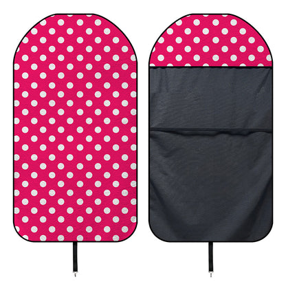 Hot Pink And White Polka Dot Print Waterproof Car Seat Cover