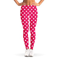 Hot Pink And White Polka Dot Print Women's Leggings