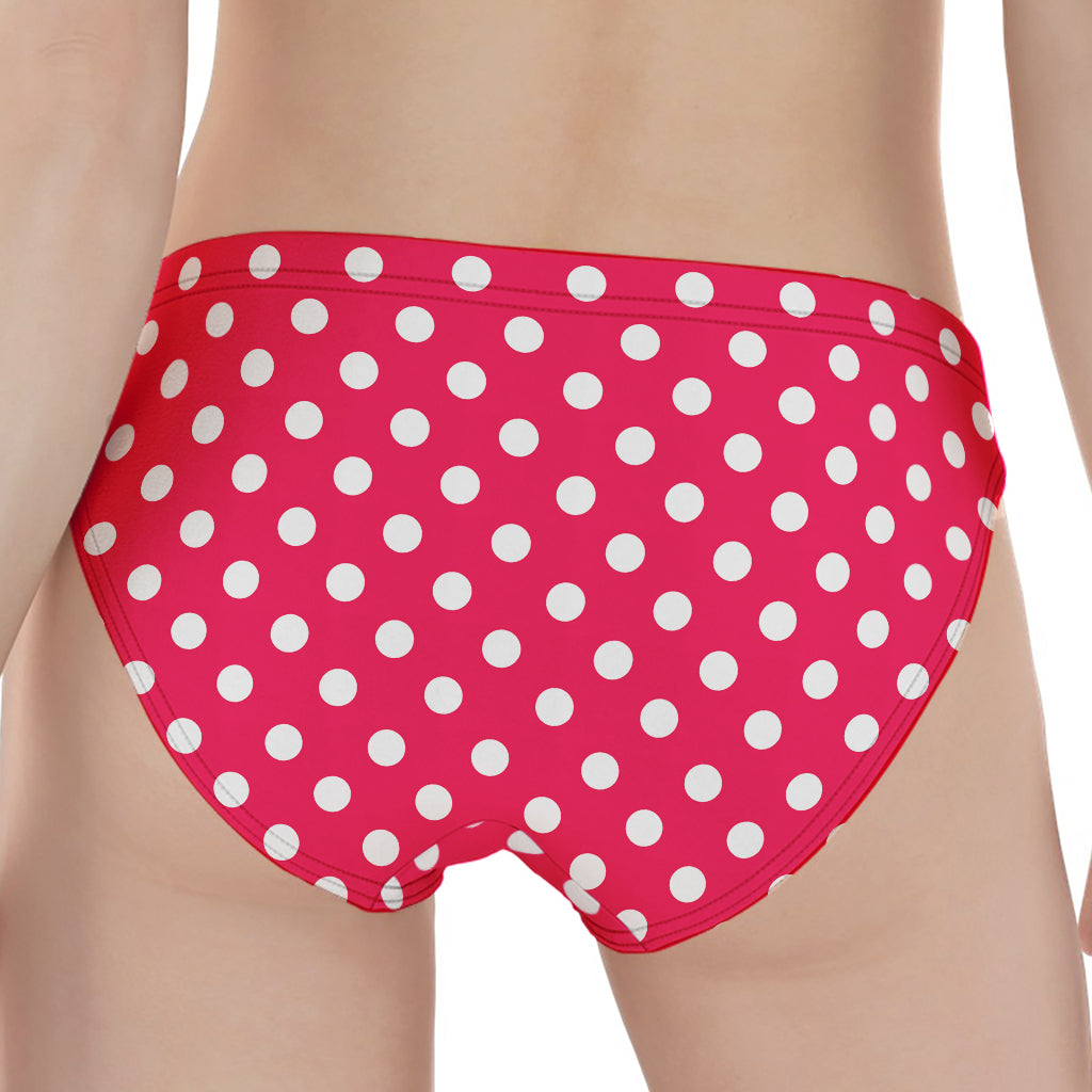 Hot Pink And White Polka Dot Print Women's Panties