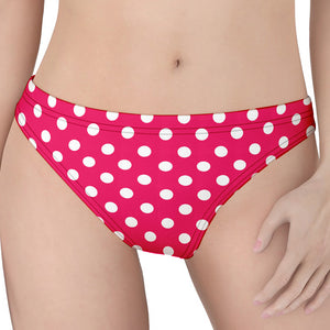 Hot Pink And White Polka Dot Print Women's Thong