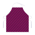 Hot Pink Black And Blue Stripes Print Adjustable Apron