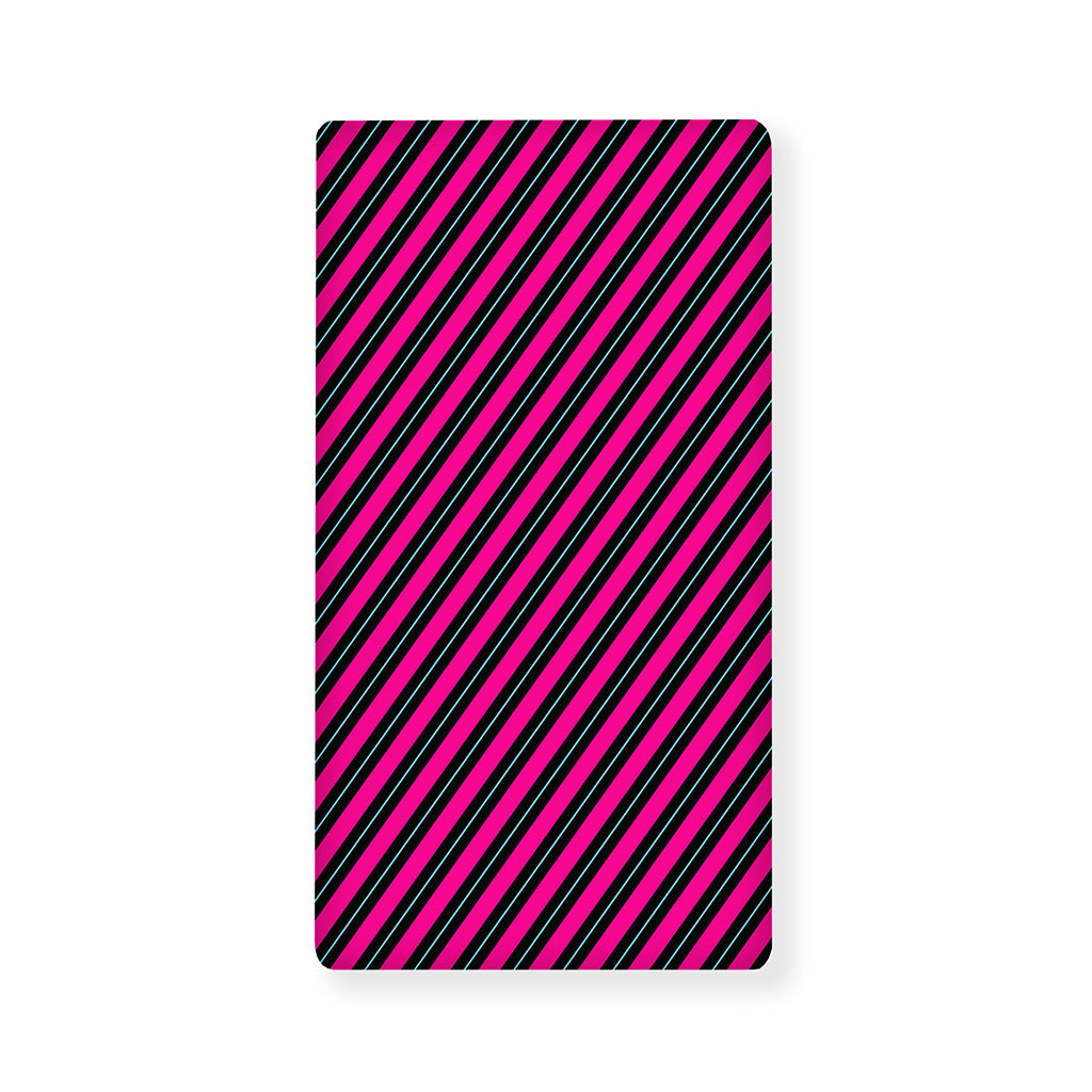 Hot Pink Black And Blue Stripes Print Baby Crib Sheet
