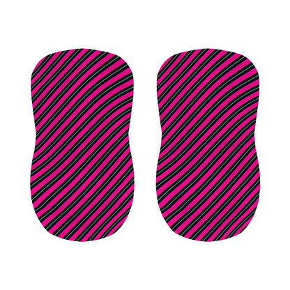 Hot Pink Black And Blue Stripes Print Bar Stool Covers