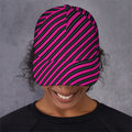 Hot Pink Black And Blue Stripes Print Baseball Cap