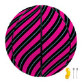 Hot Pink Black And Blue Stripes Print Basketball